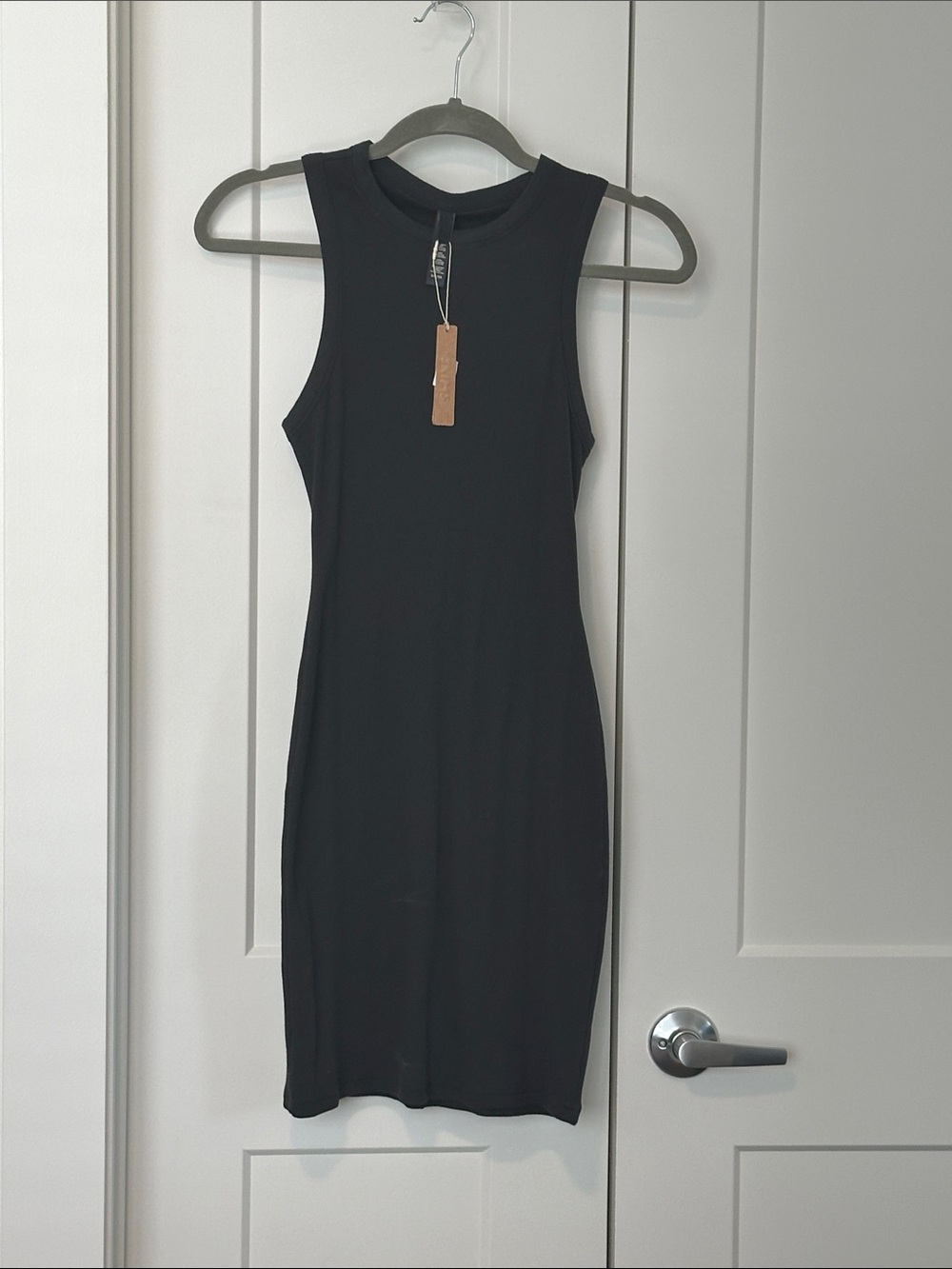 Skims Sleeveless Black Ribbed knit Dress - Classic Chic
